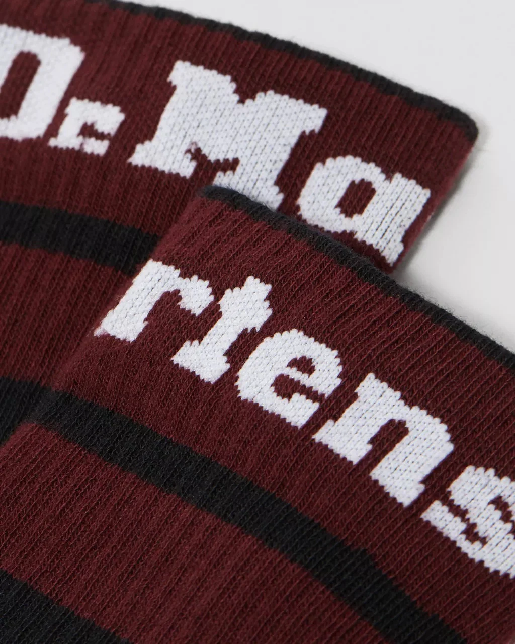 Dr. Martens Athletic Logo Organic Cotton Blend Socks Black & Cherry Red - Image 3