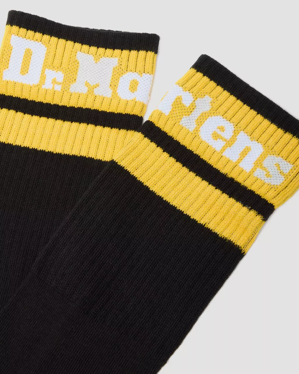 Dr. Martens Athletic Logo Organic Cotton Blend Socks Black & Yellow - Image 2