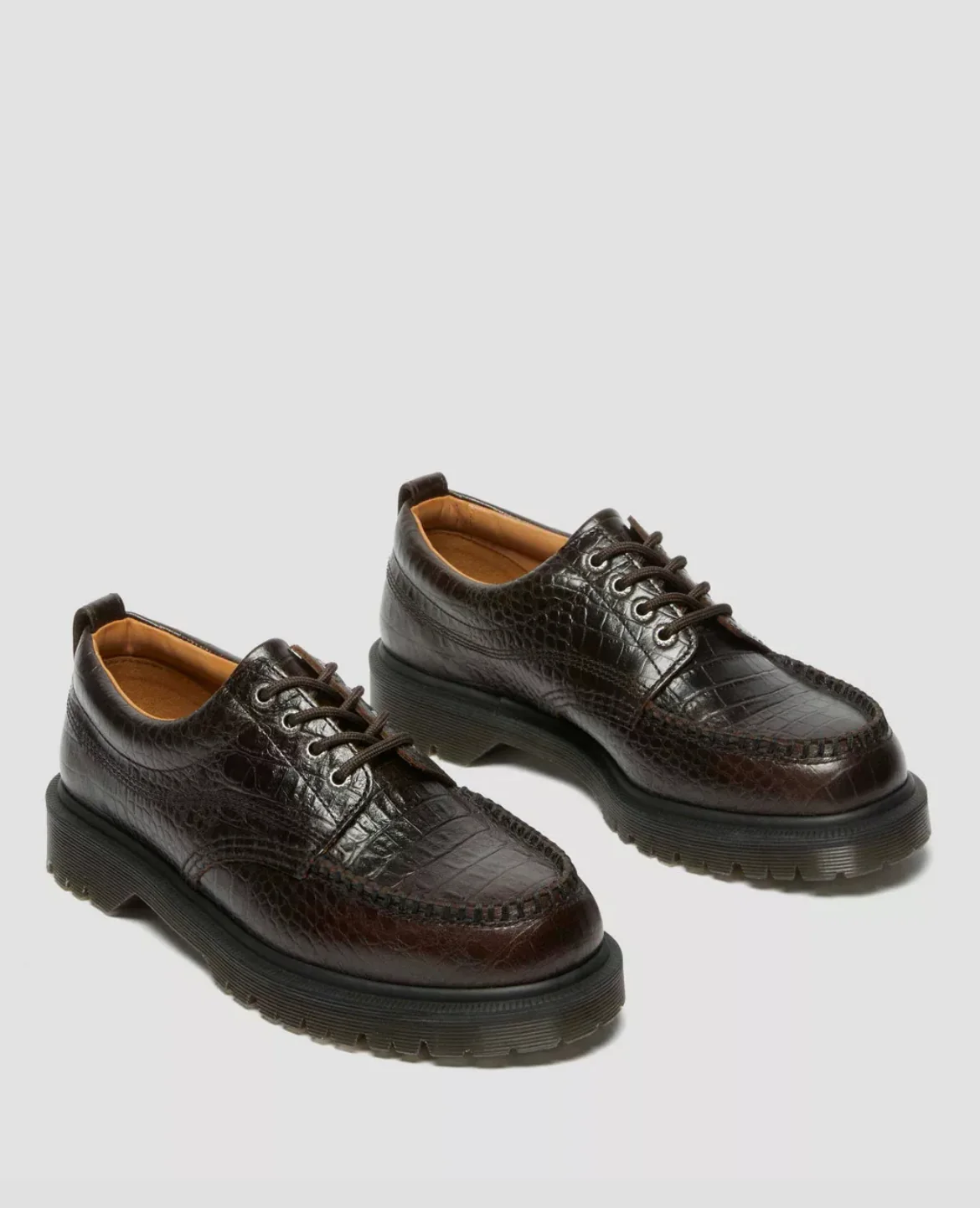 Dr. Martens Analine Leather Crocodile Embossed Moc Toe Shoe - Image 3