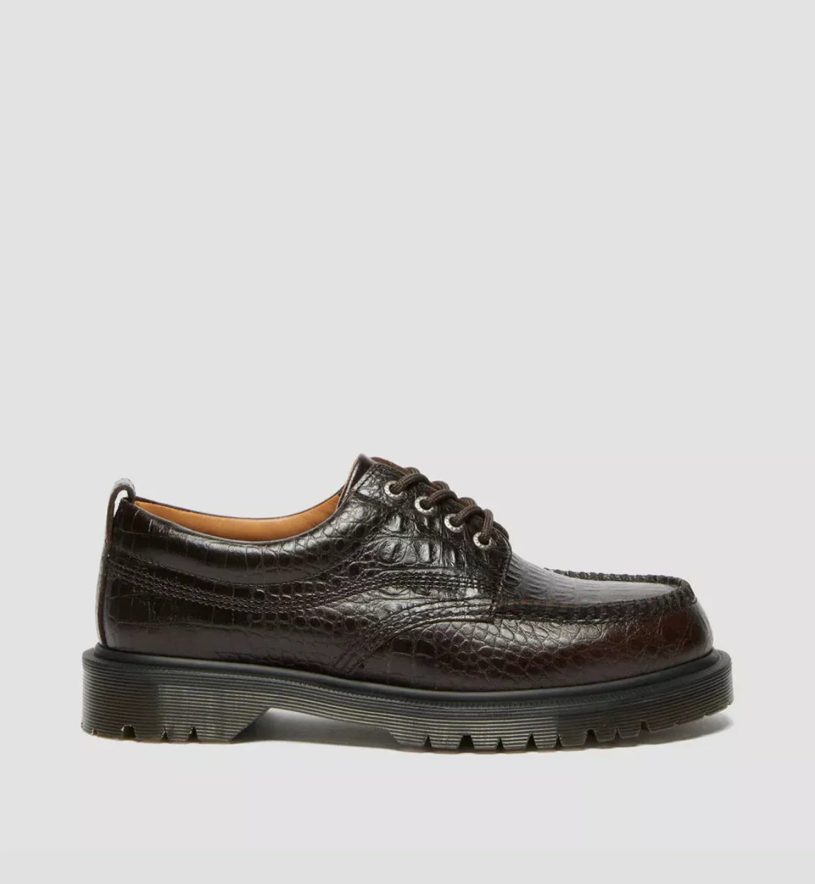 Dr. Martens Analine Leather Crocodile Embossed Moc Toe Shoe - Image 5