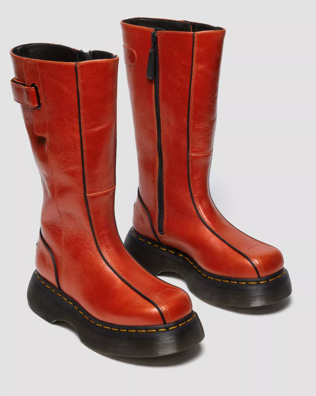 Dr. Martens Buzz Hi Eclipse Leather Boots - Flame Orange - Image 4
