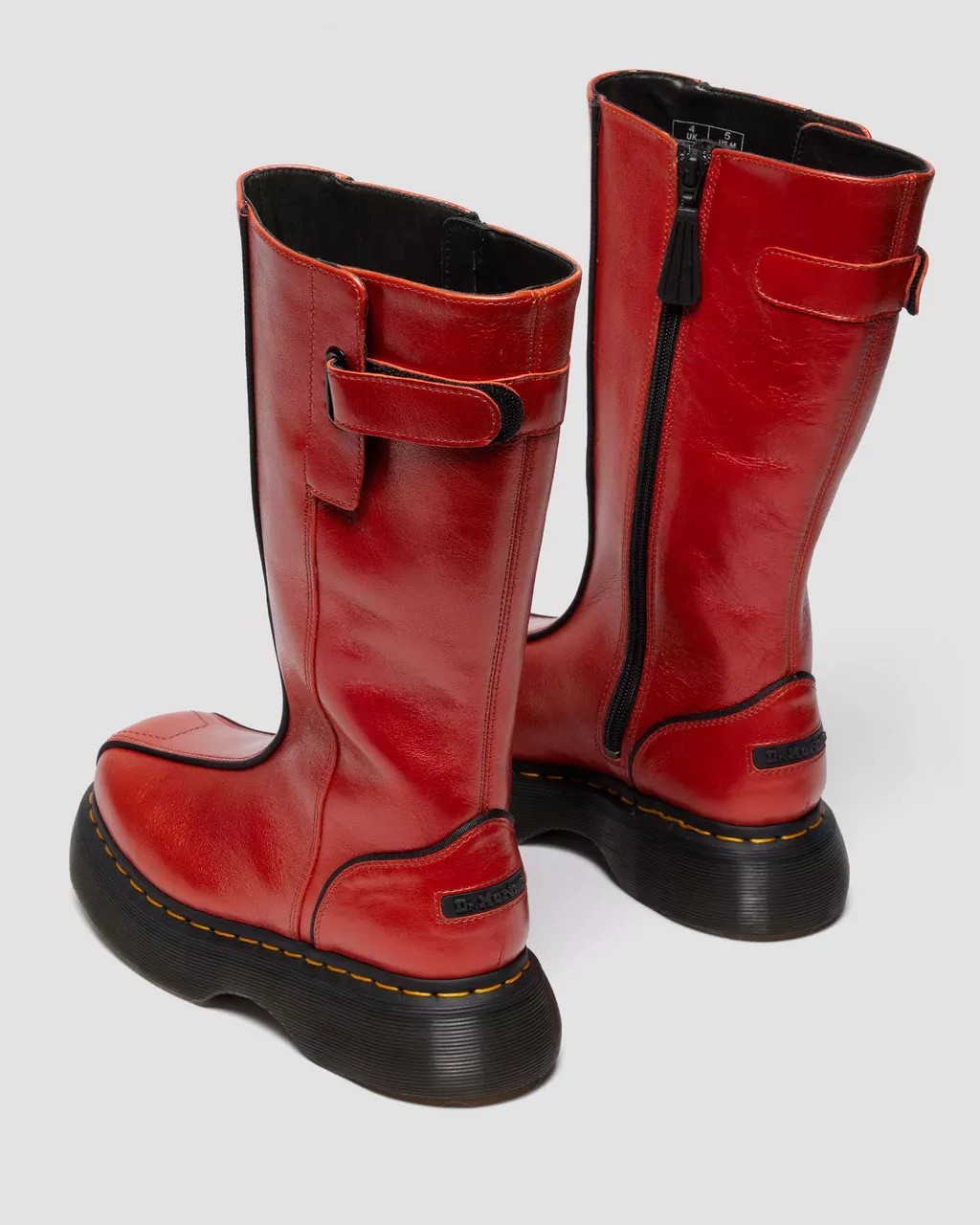 Dr. Martens Buzz Hi Eclipse Leather Boots - Flame Orange - Image 5
