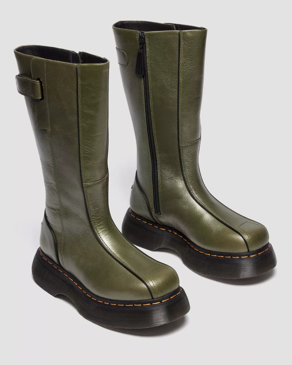 Dr. Martens Buzz Hi Eclipse Leather Boots - Olive Green - Image 4