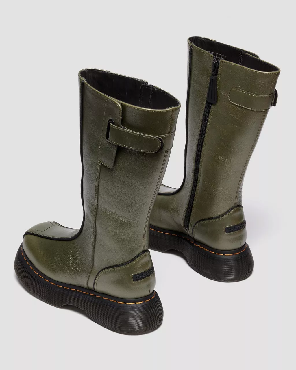 Dr. Martens Buzz Hi Eclipse Leather Boots - Olive Green - Image 5