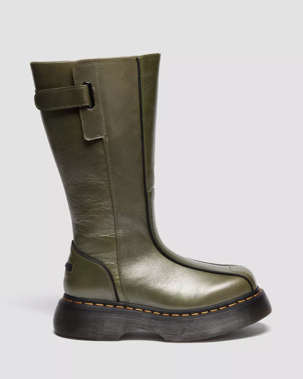 Dr. Martens Buzz Hi Eclipse Leather Boots - Olive Green - Image 6