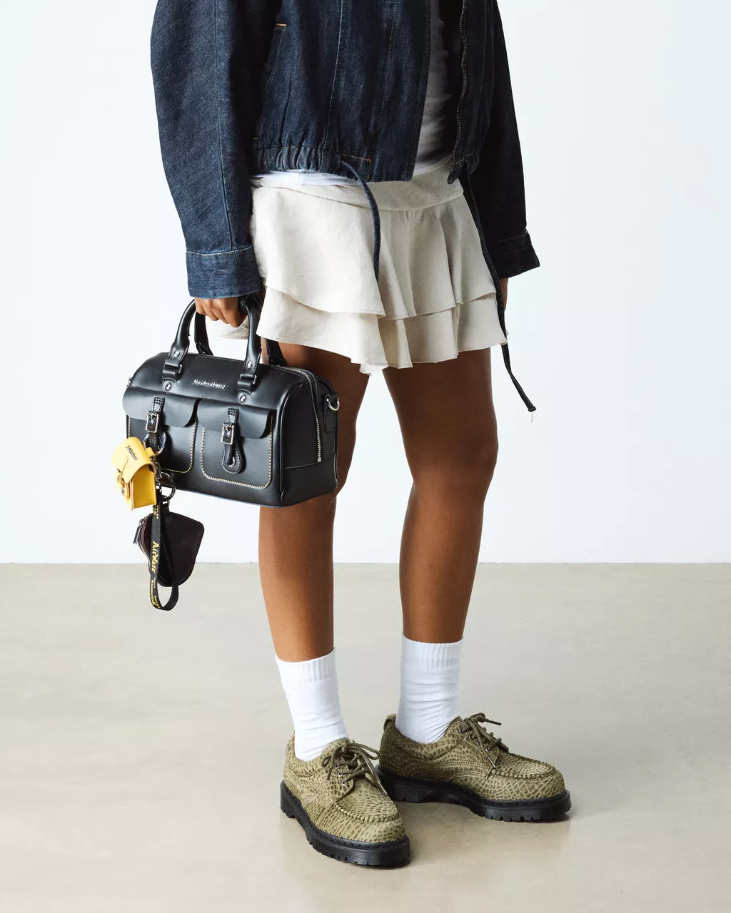 Dr. Martens Lowell Hair On Leather Moc Toe in Olive Green - Image 2