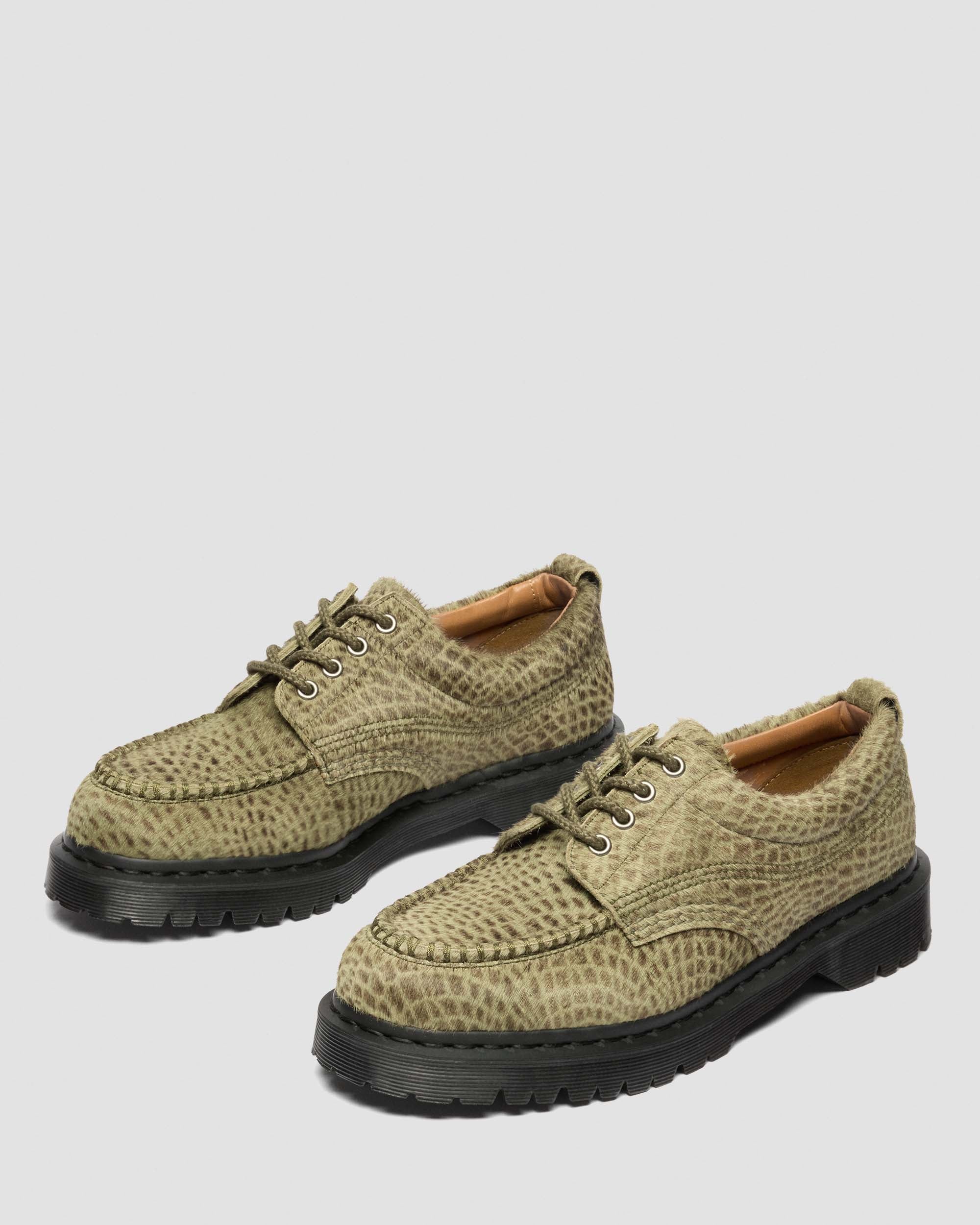 Dr. Martens Lowell Hair On Leather Moc Toe in Olive Green - Image 7