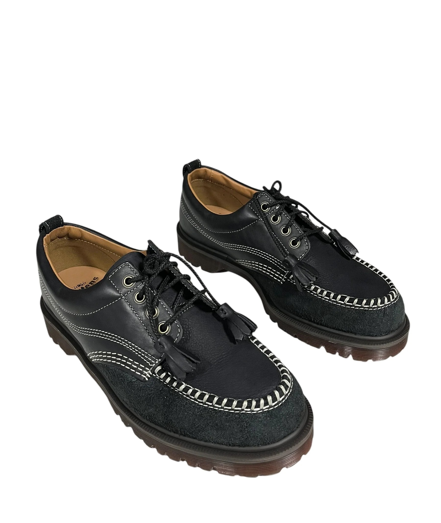 Dr. Martens Lowell Black Mixed Leather Material Moc Toe Shoe - Image 3