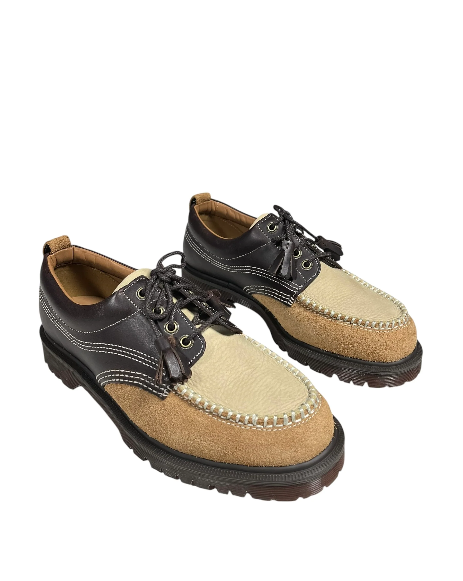 Dr. Martens Lowell Brown Mixed Leather Material Moc Toe Shoe - Image 3