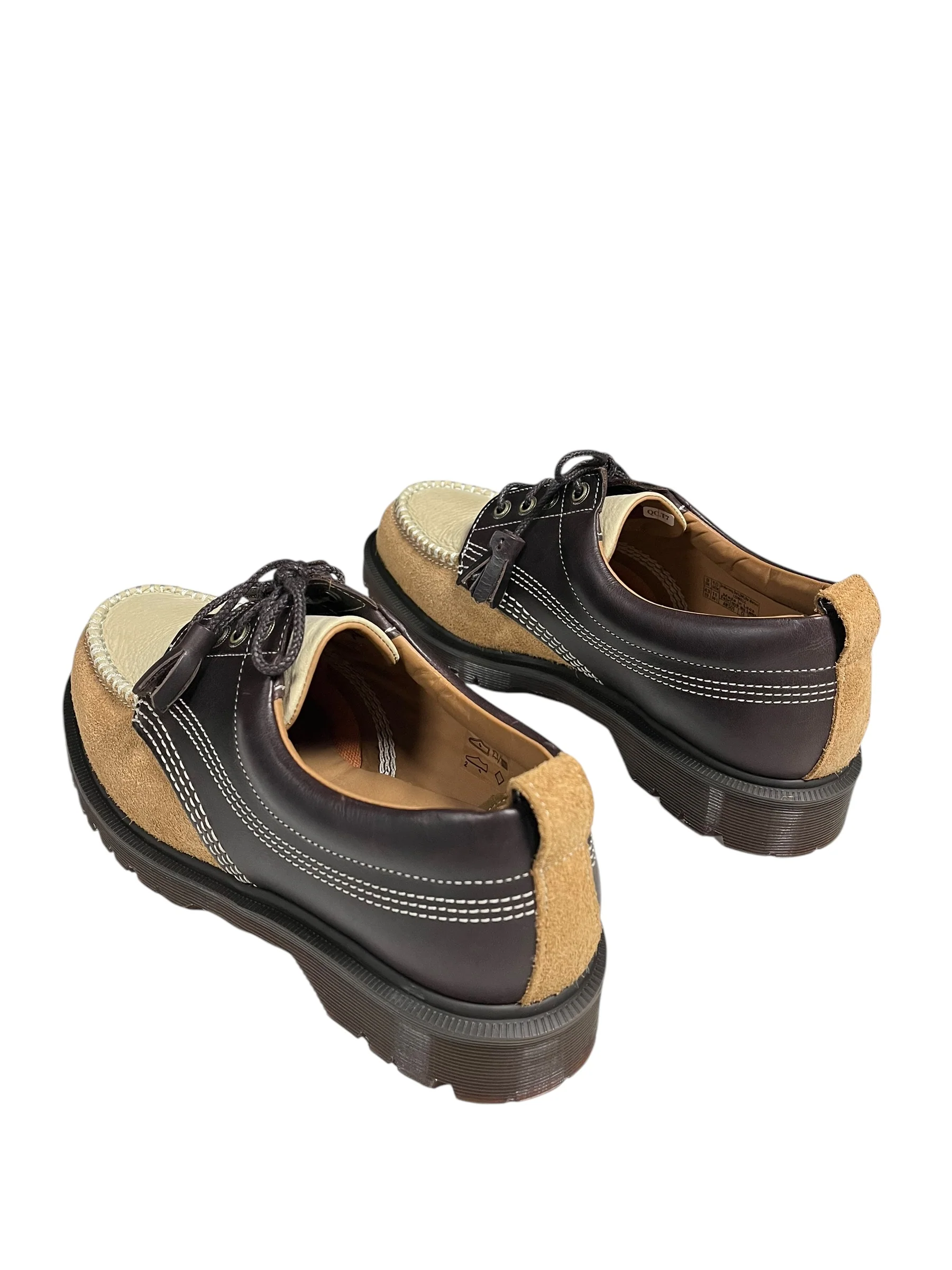 Dr. Martens Lowell Brown Mixed Leather Material Moc Toe Shoe - Image 4