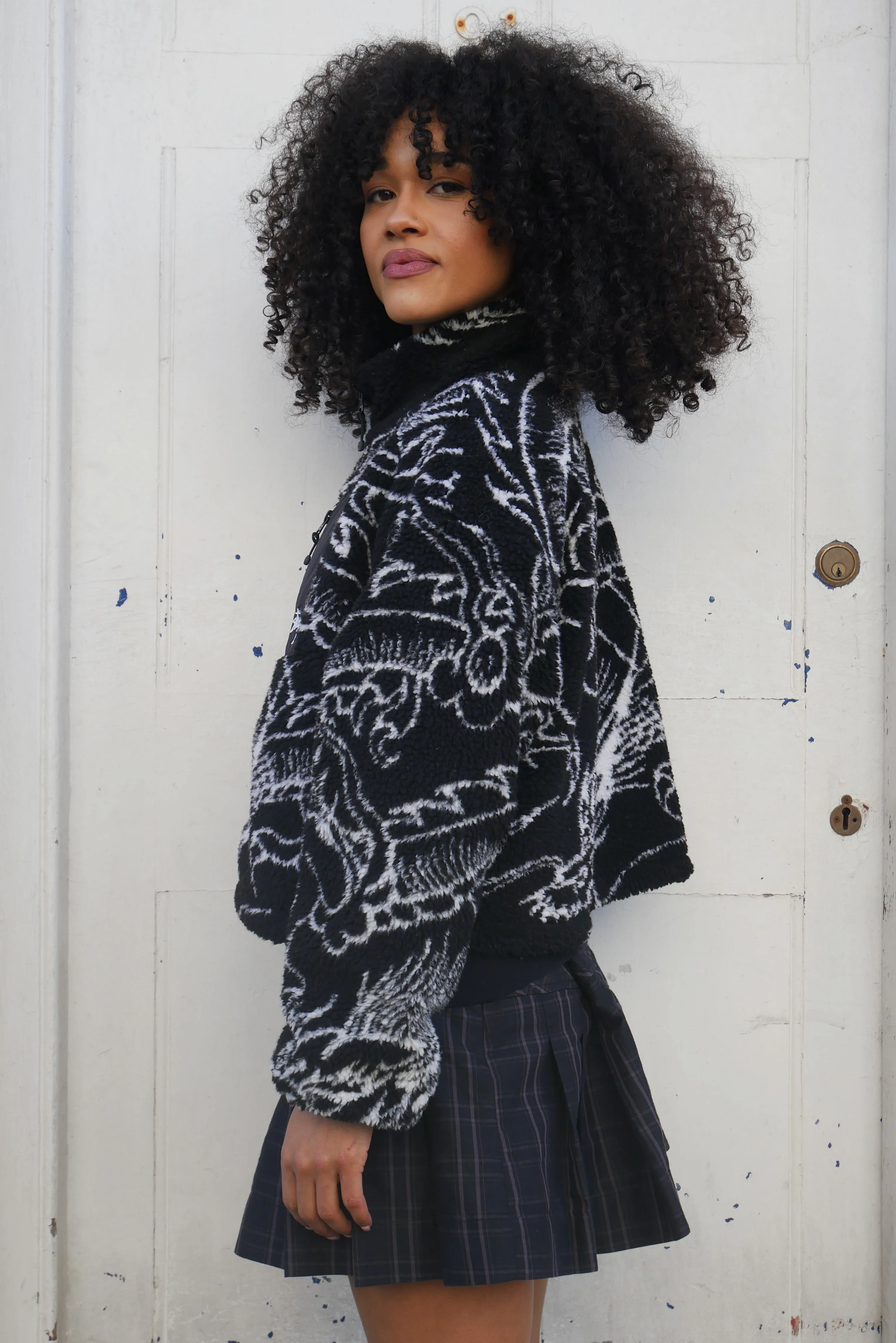 Stüssy Cropped Dragon Fleece Reversible Black - Image 4