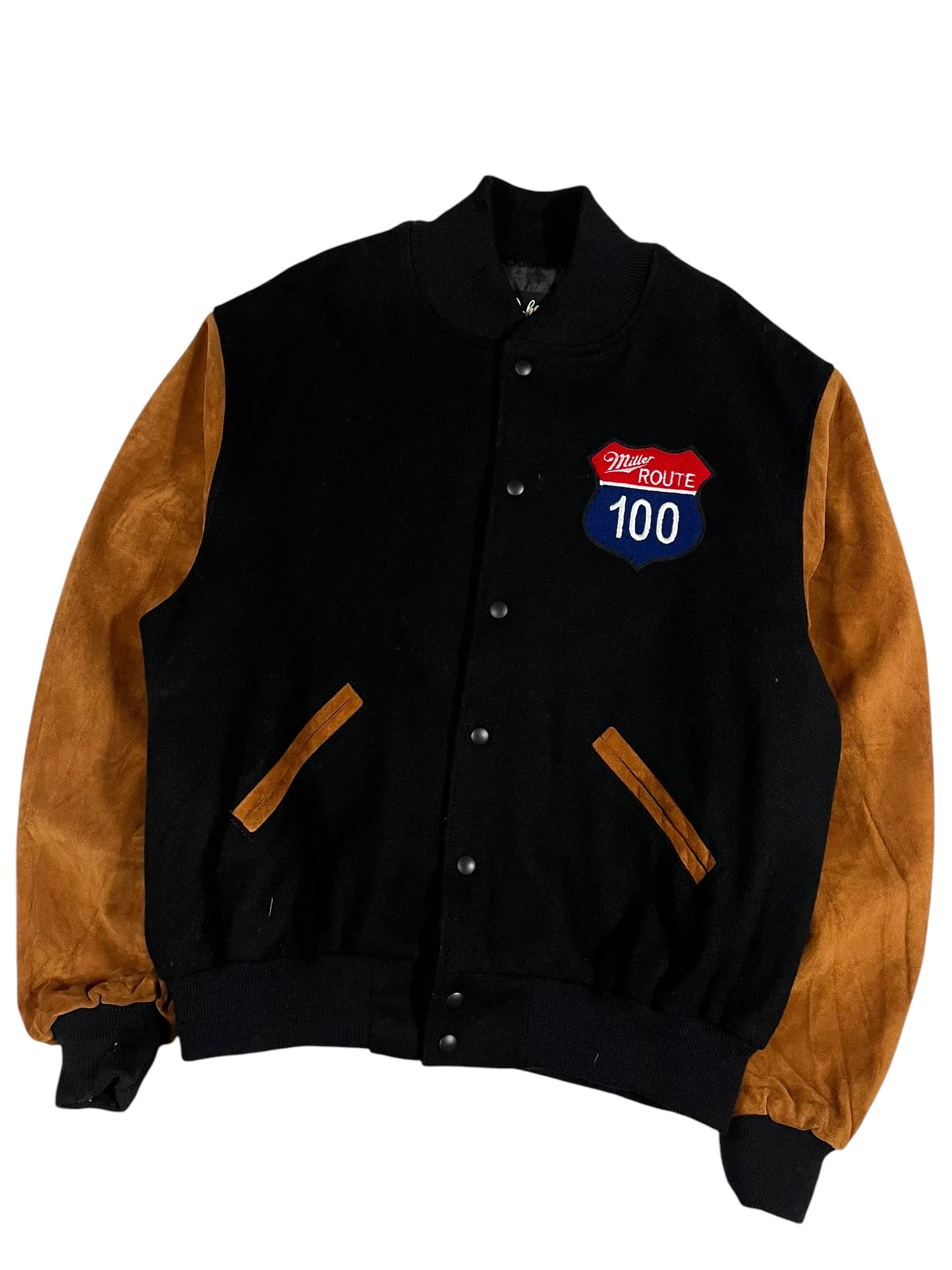 Vintage Miller Beer Wool Varsity Jacket (XL) - Image 3